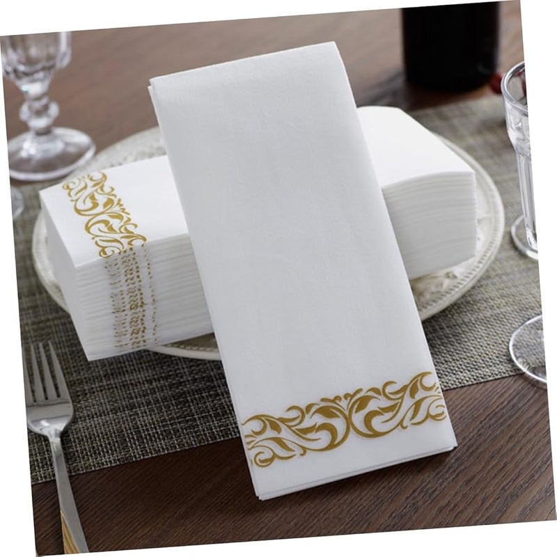 FRCOLOR 100Pcs White Disposable Beverage Napkins Soft Absorbent for Weddings Birthdays Parties - Image 5