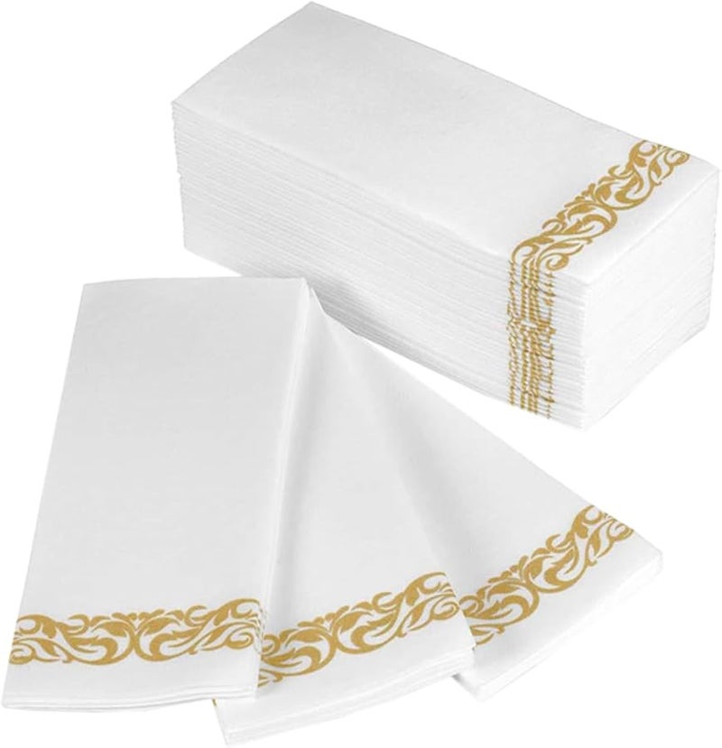 FRCOLOR 100Pcs White Disposable Beverage Napkins Soft Absorbent for Weddings Birthdays Parties - Image 2
