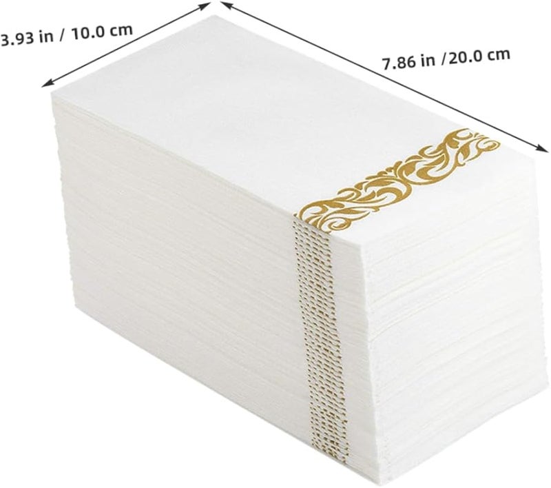 FRCOLOR 100Pcs White Disposable Beverage Napkins Soft Absorbent for Weddings Birthdays Parties - Image 3
