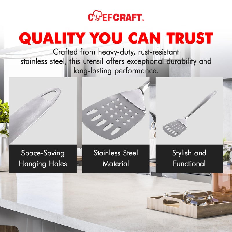 شيف كرافت ملعقة تقليب مثقبة من الإستانلس إستيل - Image 4