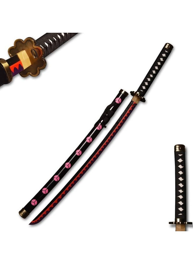 Roronoa Zoro Anime Samurai Cosplay Sword,Shusui,Bamboo Blade Katana,About 104CM,For Role Playing and Collection Black & Red - Image 1