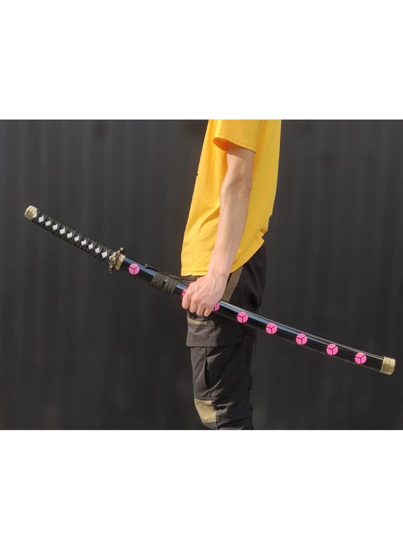 Roronoa Zoro Anime Samurai Cosplay Sword,Shusui,Bamboo Blade Katana,About 104CM,For Role Playing and Collection Black & Red - Image 2