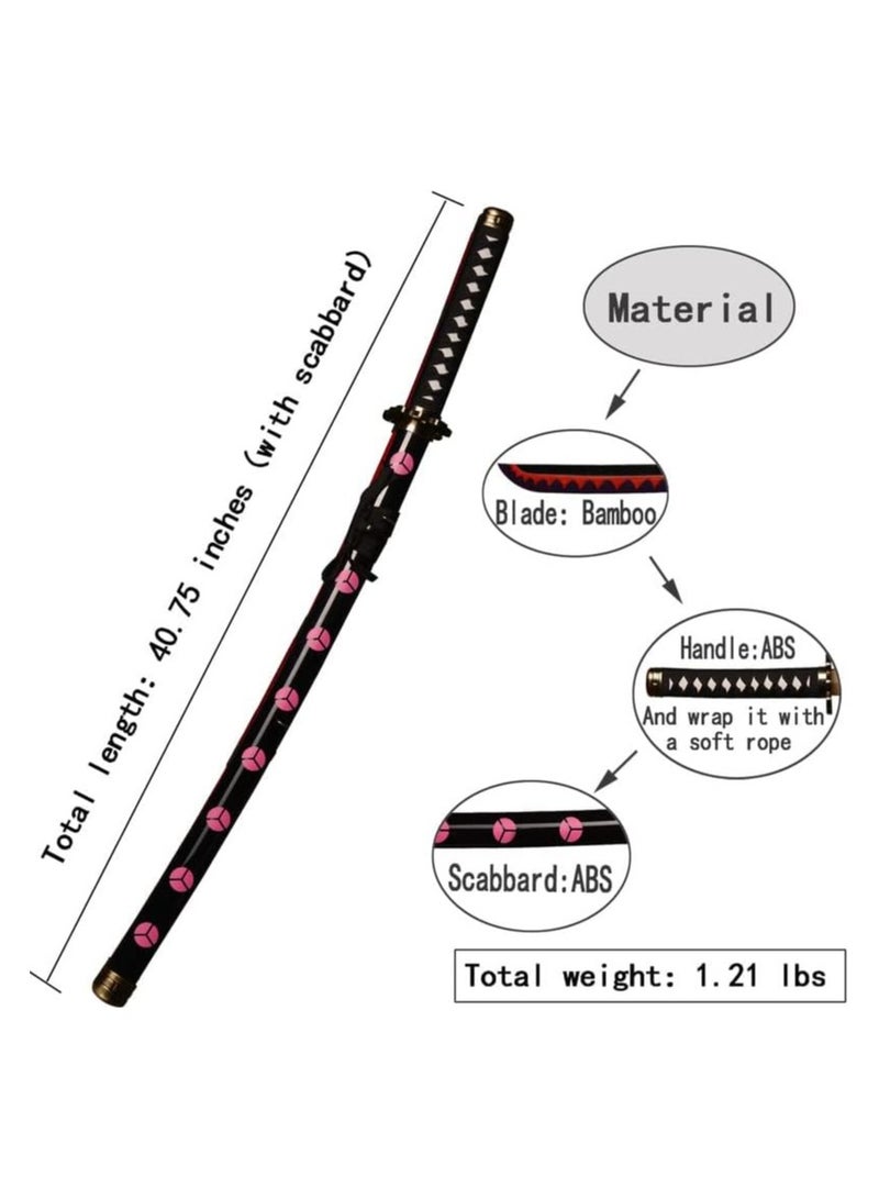 Roronoa Zoro Anime Samurai Cosplay Sword,Shusui,Bamboo Blade Katana,About 104CM,For Role Playing and Collection Black & Red - Image 3