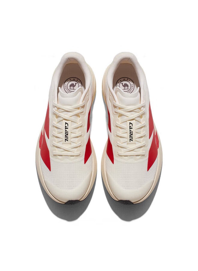 Camel Carbon 5k Outdoor Thick-soled Carbon Plate Running Shoes Men Cushioning Sports Shoes K16b09l7029 Cream White Orange Red Size 39 - Image 1