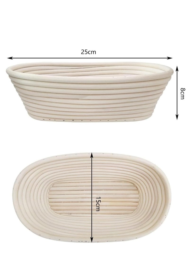 TRASSLE 2 Pack 10 inch Banneton Proofing Basket Set, Sourdough Bread Proofing Basket Baking Dough Bowl with Cloth Liner for Home Bakers  - Image 3