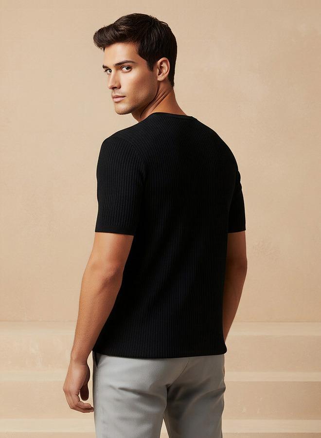 Iconic Textured Crew Neck T-shirt - Image 3