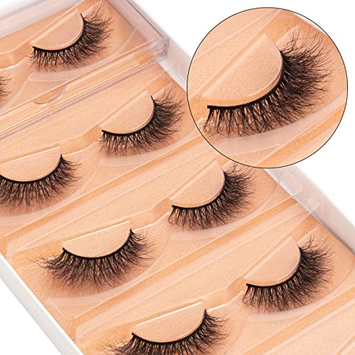DYSILK Wispy Lashes False Eyelashes - Mink Lashes 5 Pairs 6D Faux Eyelash Extension False Eyelashes Mink Lash Natural Look Fake Eyelash Reusable Strip Lash Kit | Wispy-10-15mm - Image 5