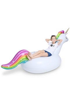 Jasonwell Big Inflatable Unicorn Pool Float Floatie Ride On With Fast Valves Large Rideable Blow Up Summer Beach Swimming Pool Party Lounge Raft Decorations Toys Kids Adults  - Image 2