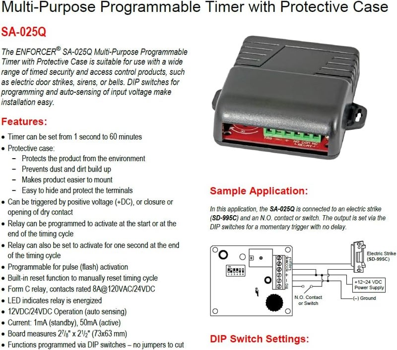 Seco-Larm SA-025Q Enforcer Multi-Purpose Programmable Timer - Image 3