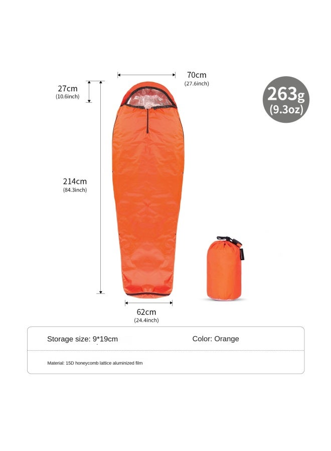 لاك ستون حقيبة نوم للبالغين في الهواء الطلق، حقيبة نوم مقاومة للأوساخ للتخييم، حقيبة نوم طارئة دافئة للتخييم، حقيبة نوم محمولة على شكل مومياء - Image 1