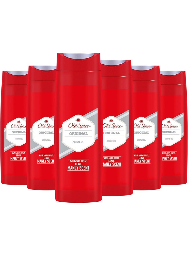 أولد سبايس جل الاستحمام الأصلي للرجال من أولد سبايس، 400 مل (عبوة من 6 قطع)