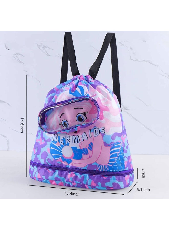 Kibee Swimming Bag Beach Backpack Yoga Bag Waterproof Drawstring Backpack Sports Backpack Fitness Backpack，Cartoon Anime Drawing Swimming Bag  Suitable for swimmers - Image 4