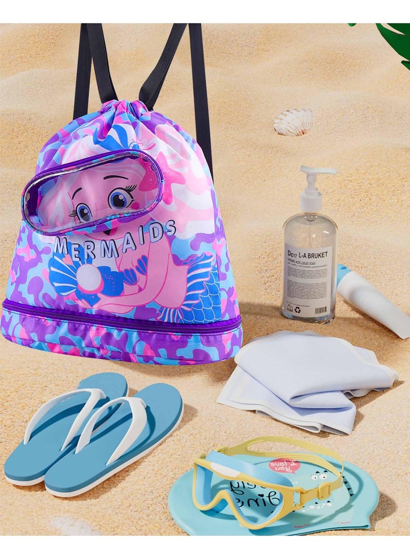 Kibee Swimming Bag Beach Backpack Yoga Bag Waterproof Drawstring Backpack Sports Backpack Fitness Backpack，Cartoon Anime Drawing Swimming Bag  Suitable for swimmers - Image 5