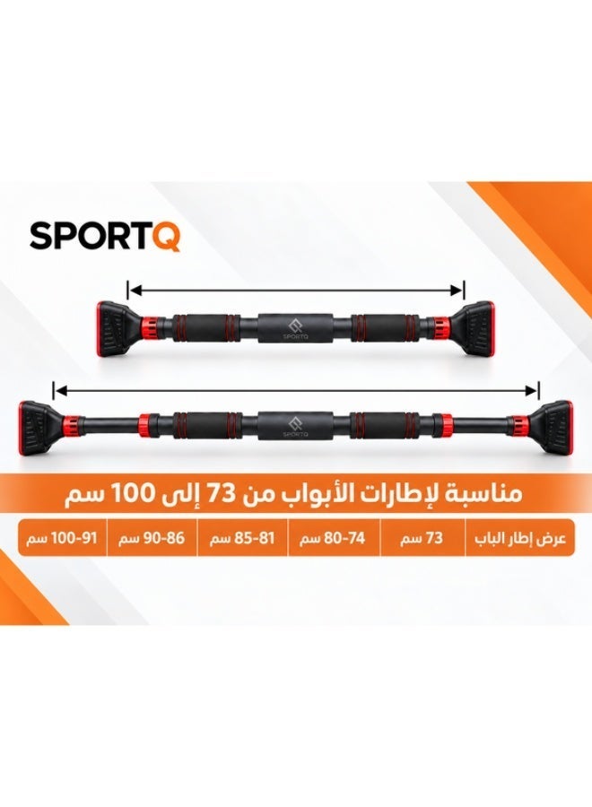 SportQ® Door Pull Up Bar Professional Workout Bar with Padded Handles | Extra Wide Deep Exercise Bars for Hanging Doorway at Home No Drilling, Gym Fitness - Image 2