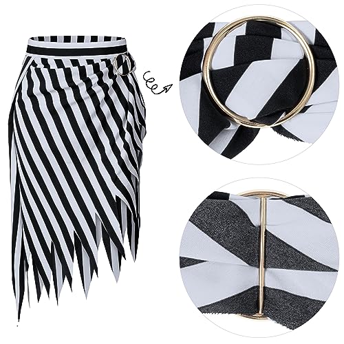 Irtysh Pirat Open Design Skirt Dress Pirate Head Scarf Hat Pirate Bandana Accessories Cosplay Costume For Men Women(black+white M) - Image 5