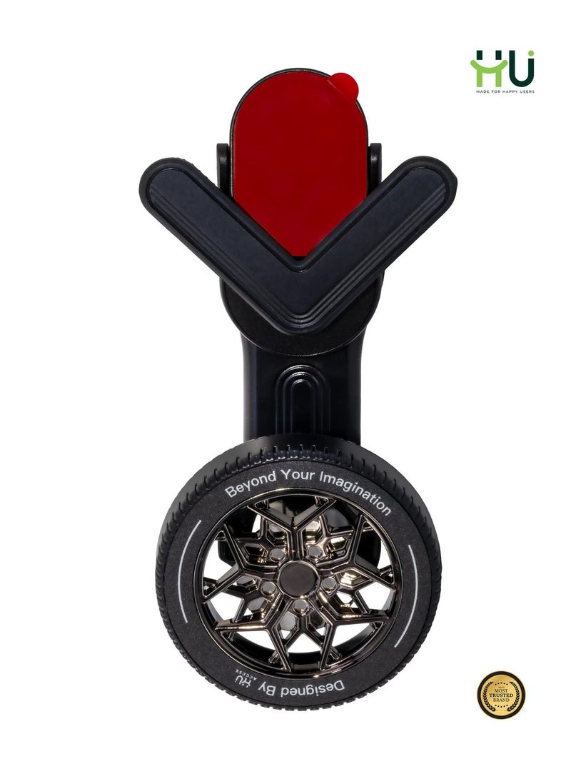 H U Magnetic Car Phone Holder for Central Control Screen with 20 N42 Magnets, 360° Rotation, and Adjustable Clip - Image 3