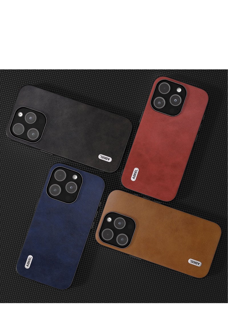 GULFLINK PU Leather Case Slim Luxury Business Non-Slip Grip Rugged Shockproof Full Body Protective Case for iPhone 15 Pro Red - Image 4