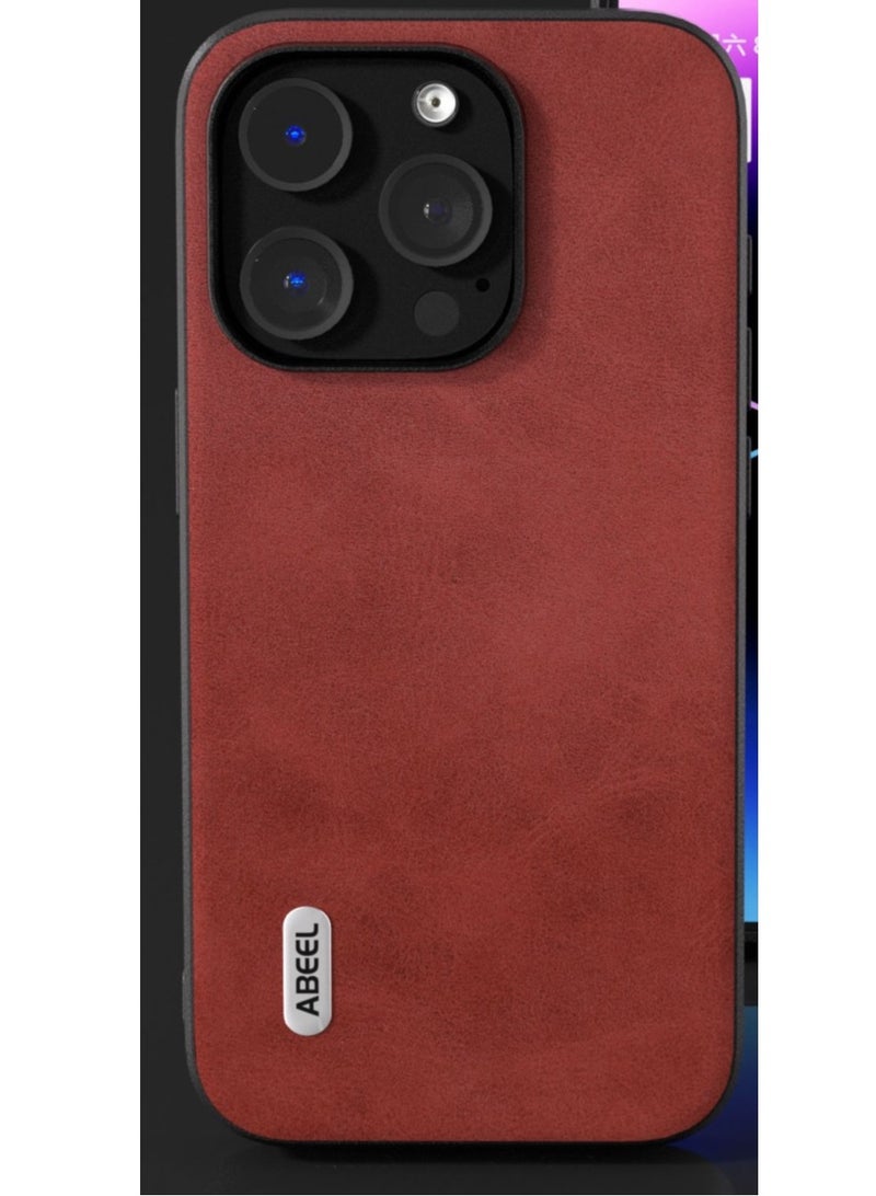 GULFLINK PU Leather Case Slim Luxury Business Non-Slip Grip Rugged Shockproof Full Body Protective Case for iPhone 15 Pro Red - Image 3