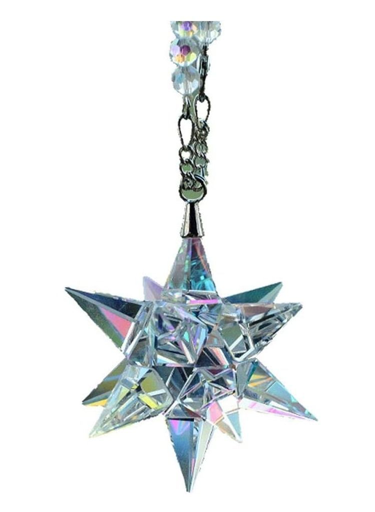 Y&D Car Decor Diamond Rear View Mirror Charms, Pendant Crystal Meteor Decoration, Sun Catcher Hanging Ornament w/Beaded Chain, Chandelier, Bling Accessories - Image 1