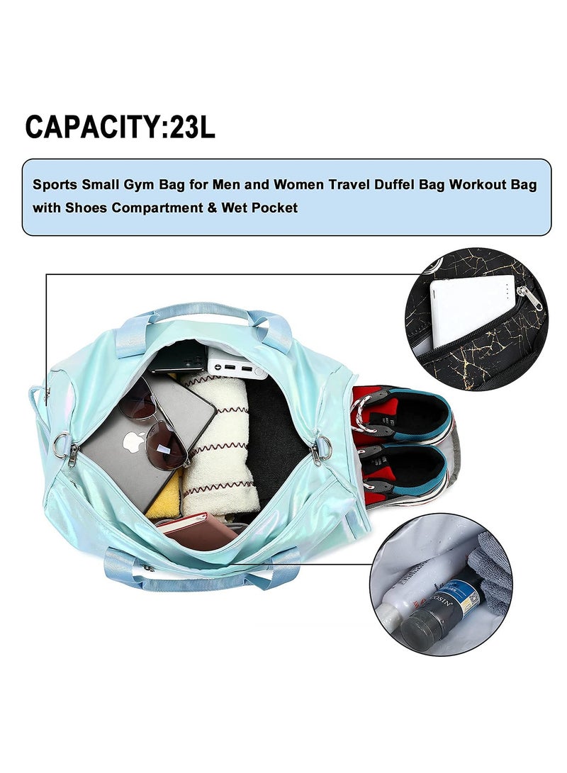 Excefore Gym Bag for Women Sports Travel, Duffle Bag with Wet Pocket Weekender, Overnight Bag with Waterproof Shoe Pouch and Air Hole for Girls Kids Women Travel Foldable Bag - Image 2