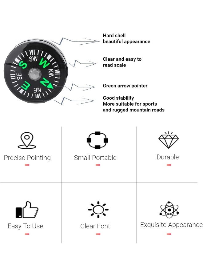 Oumij Compass 20mm 12pcs Mini Practical Pocket Oil Filled Plastic Compass Lightweight for Hiking Camping Outdoor Activities Accessory - Image 1