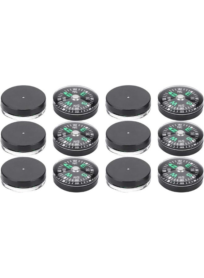 Oumij Compass 20mm 12pcs Mini Practical Pocket Oil Filled Plastic Compass Lightweight for Hiking Camping Outdoor Activities Accessory - Image 2