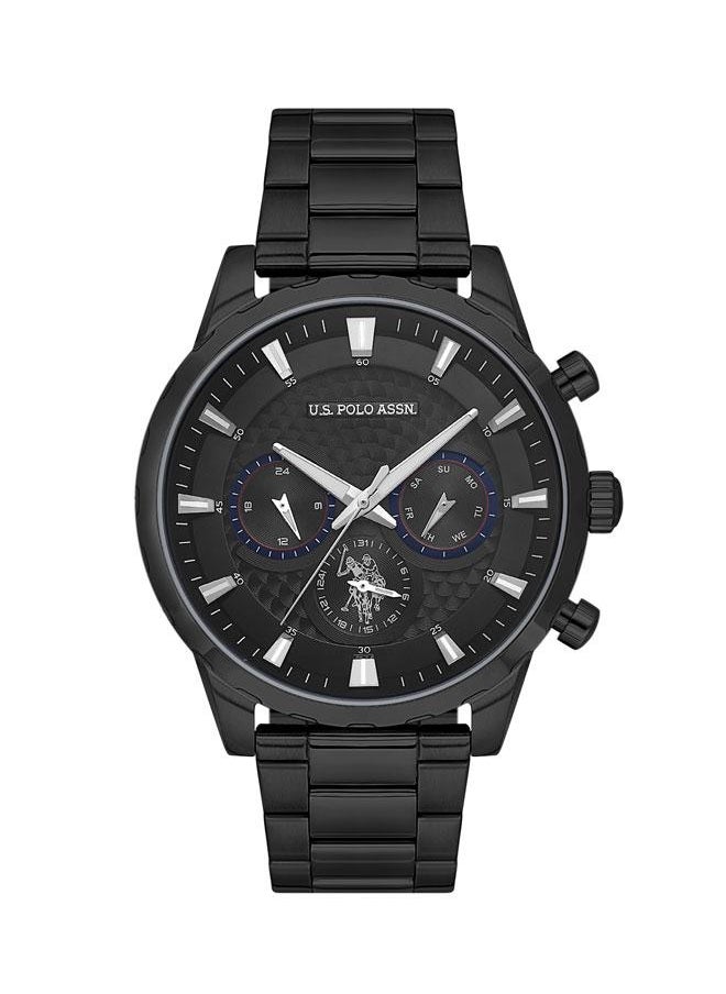 U.S. Polo Assn. U.S. Polo Assn. USPA1055B-06 46mm Watch with Striking Black Dial, Chronograph Function & Comfortable Stainless Steel Band - Ideal for Gents  - Image 1