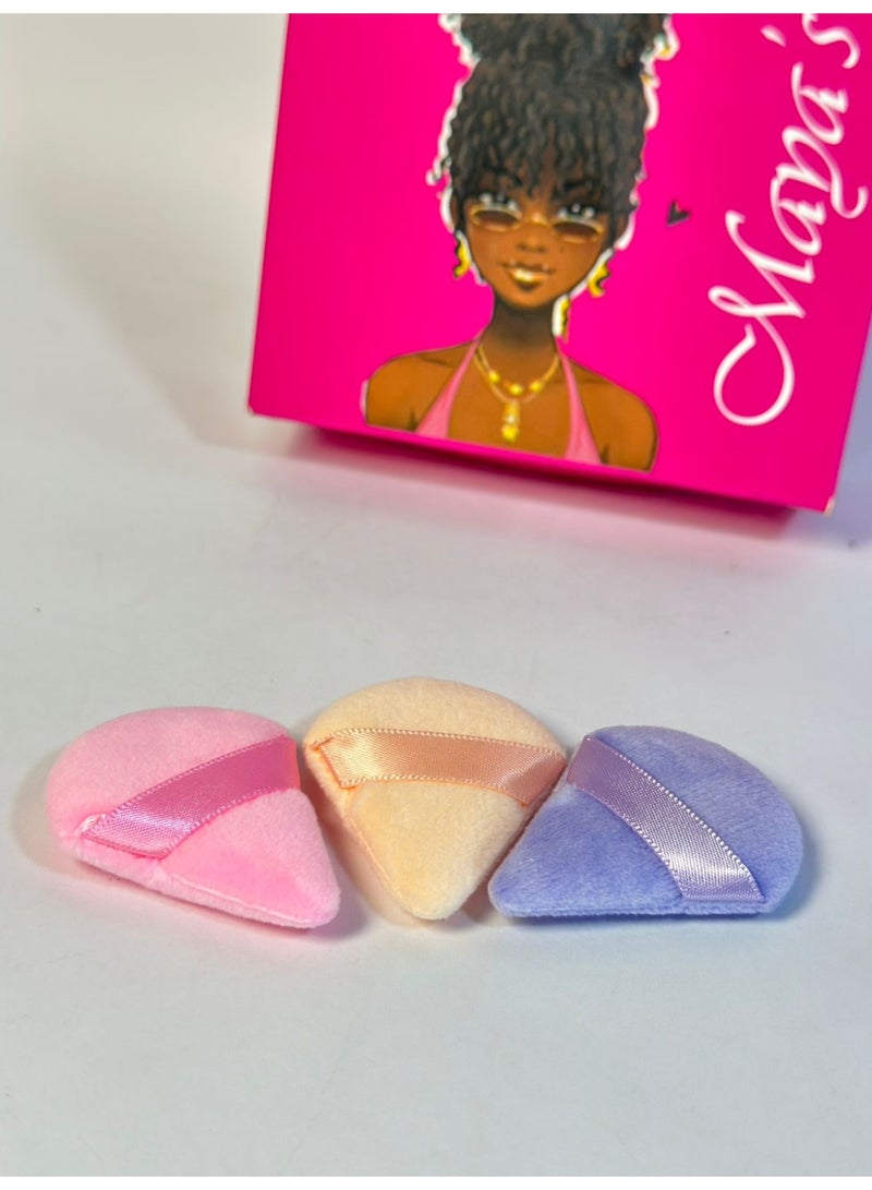3 Pieces Triangle Powder Puff Face Multicolor Makeup for Loose Powder Soft Body Cosmetic Foundation Sponge Mineral Powder Wet Dry Makeup Tool Multicolour - Image 2