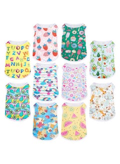 Saintrygo Saintrygo 10 Pcs Lovely Puppy Shirts Print Dog Clothes Breathable Pet Cartoon Dog Shirt Clothes Sweatshirt for Dog Puppy Cat (Large)  - Image 1