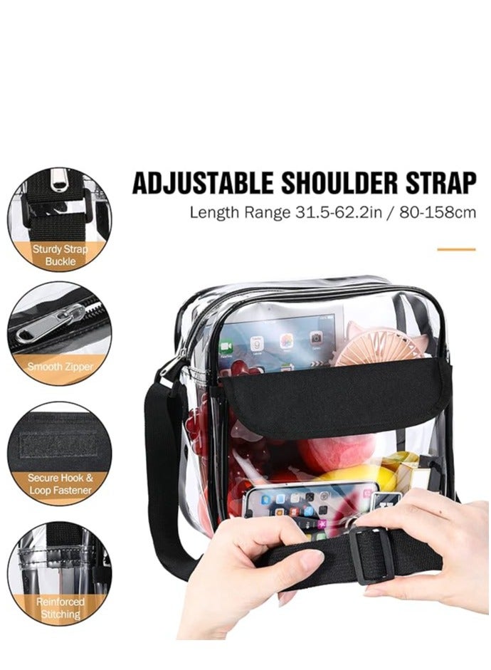 KASTWAVE Clear Crossbody Bag, See Through Clear Purse Handbags with Adjustable Strap, Transparent Waterproof PVC Messenger Shoulder Bag for Women Work Sport Concert, Clear - Image 4