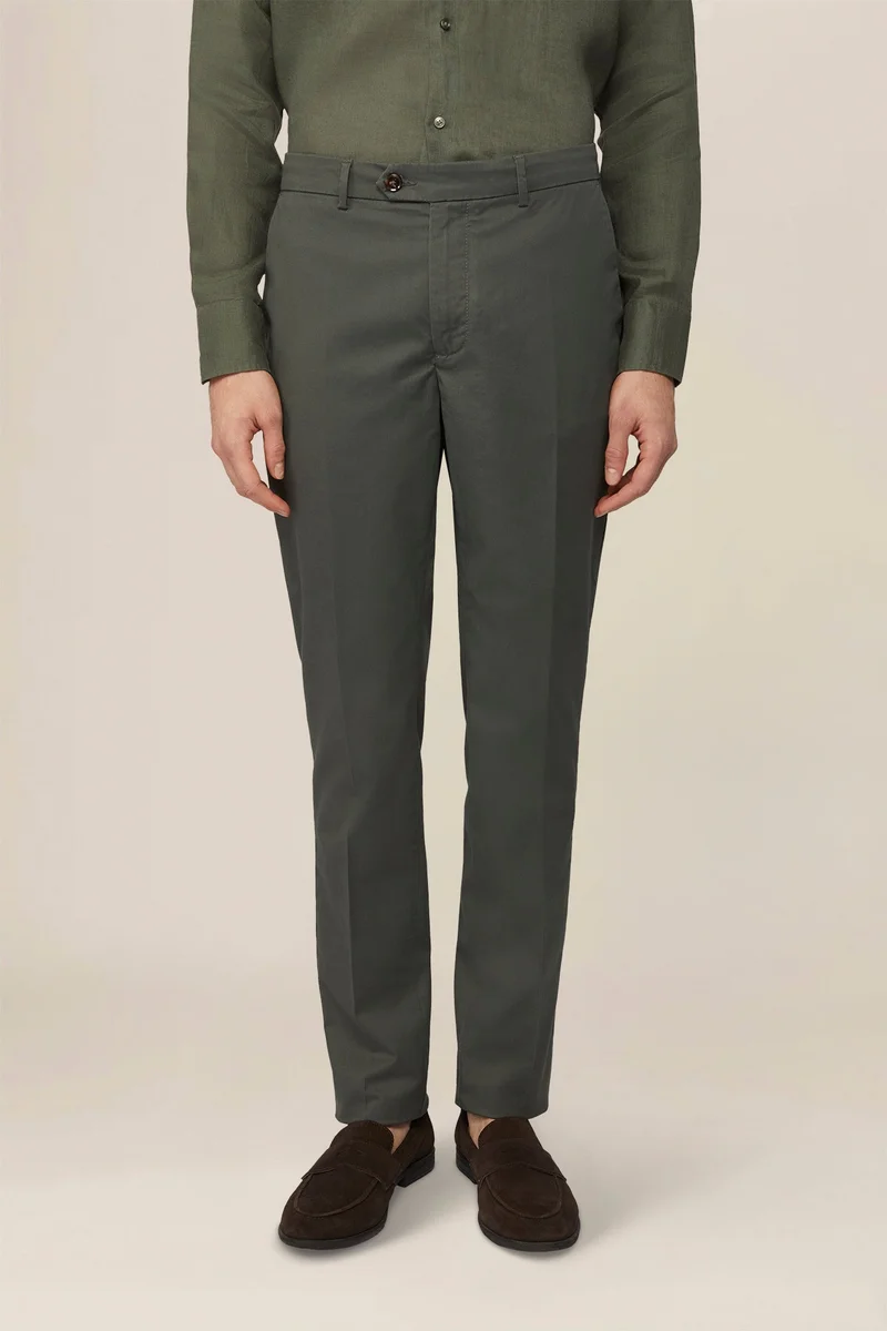 Doppelganger Green Men's classic regular fit chino trousers - Green for Men | Best Price UAE