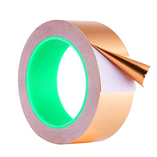 Zehhe Copper Foil Tape with Double-Sided Conductive - EMI Shielding,Stained Glass,Soldering,Electrical Repairs,Paper Circuits,Grounding (1inch) - Image 1