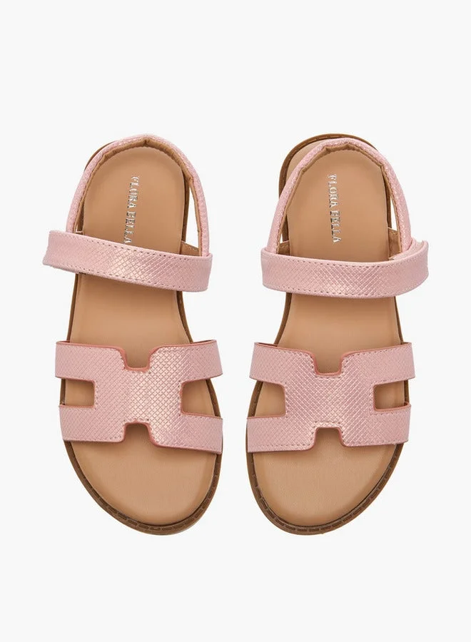 Flora Bella By Shoexpress Flora Bella Girls Textured Hook & Loop Strap Sandals