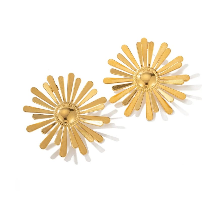 Golden Sunflower Earrings - Image 2