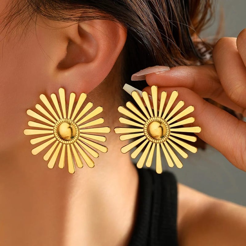 Golden Sunflower Earrings - Image 1