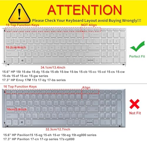 Oaky Keyboard Cover Compatible with HP 15s-fq2075TU 15.6 inch FHD Standard Laptop Ultra Thin TPU Clear Keyboard Skin Protector - Image 2