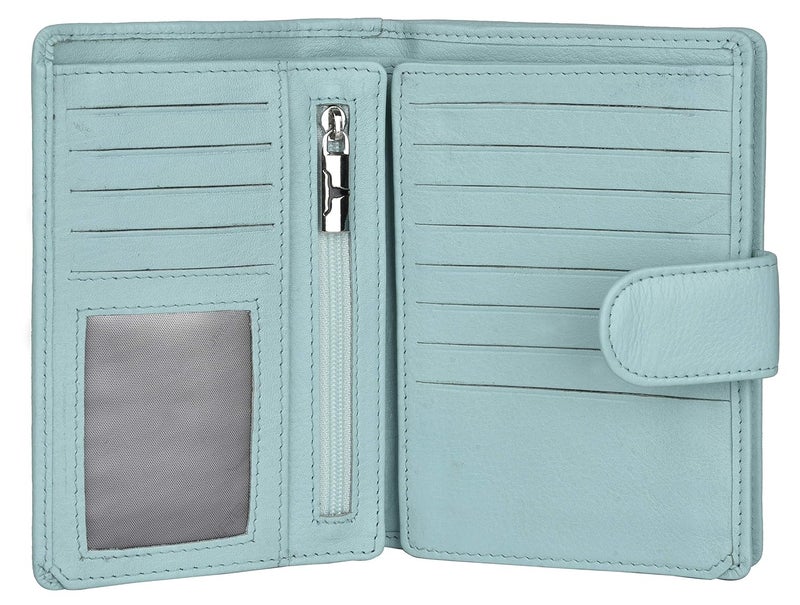 URBANFOREST Arya Pastel Blue Leather Wallet for Women - Image 3