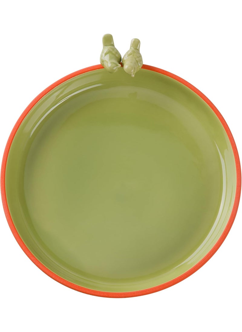 Navaris Navaris Outdoor Ceramic Bird Bath Bowl  Frost Resistant with Spacious 25cm 98 Diameter  Attractive Bird Bath for Garden with Elegant Bird Print Design  - Image 5