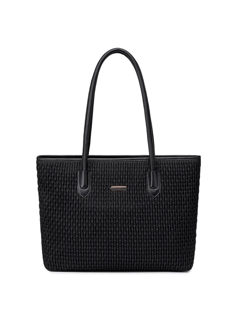 Chantria Premium Lightweight Tote Bag for Women Water Resistant Multifunctional Hand Bag with Separate Laptop and Tablet Compartment, CB00800-Black - Image 2