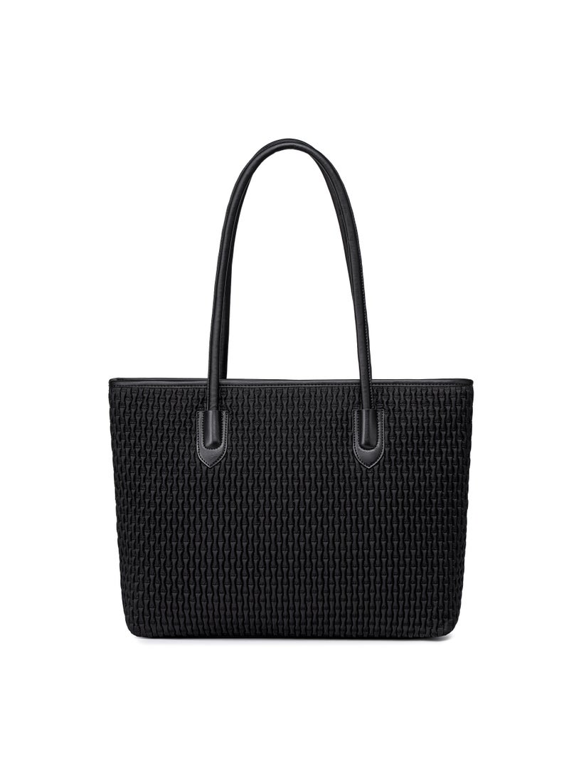 Chantria Premium Lightweight Tote Bag for Women Water Resistant Multifunctional Hand Bag with Separate Laptop and Tablet Compartment, CB00800-Black - Image 3