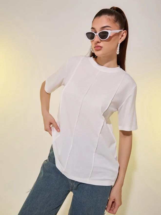 Take Two Seam Detail Round Neck Regular Fit T-Shirt
