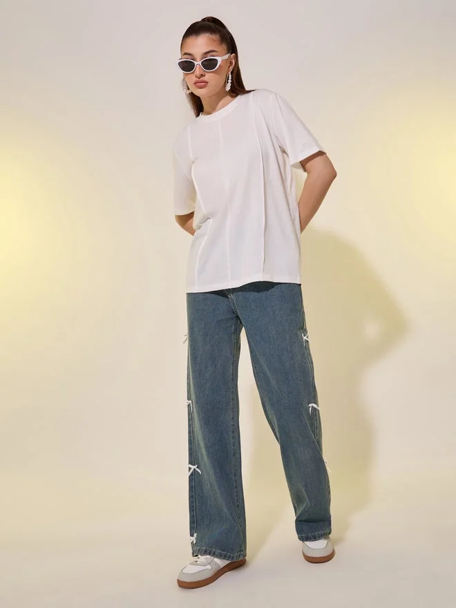 Take Two Seam Detail Round Neck Regular Fit T-Shirt