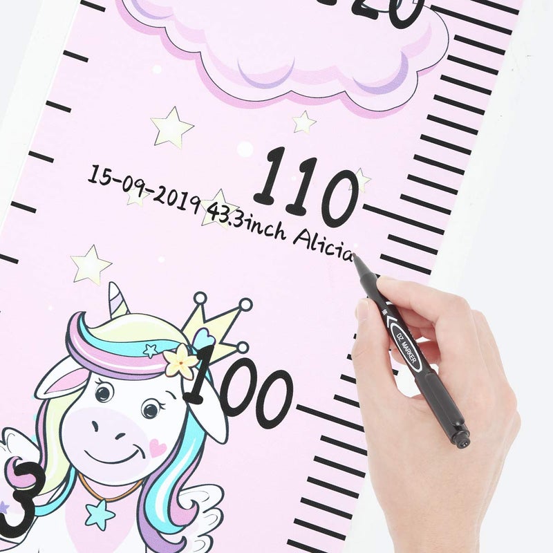 Smlper Growth Chart for Kids,Child Height Chart Ruler for Wall,Wood Frame Fabric Canvas Height Measurement Ruler for Kids Nursery Room,Removable Wall Decor 79"x7.9" - Image 5
