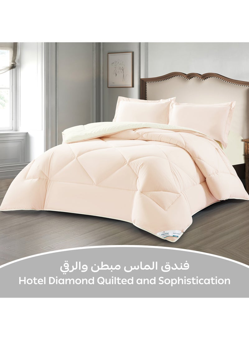 دوناتيلا طقم مفرش روزا سادة 3 قطع مقاس مزدوج 240 × 260 سم بحشوة ثابتة عاجي  - Image 2