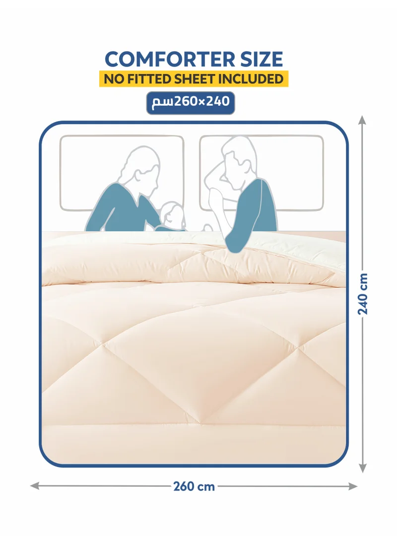 Donetella Bedding Comforter Set, King Size 260X240 cm - 3-Pcs Solid Quilted Bed Set, Microfiber Fabric - 1 Comforter And 2 Pillow Shams