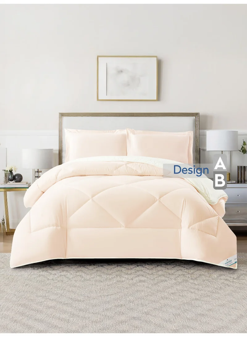 Donetella KING - 3Pcs Bedding Comforter Set, King Size 260X240 cm - 3-Pcs Solid Quilted Bed Set, Microfiber Fabric - 1 Comforter And 2 Pillow Shams  | Best Price UAE