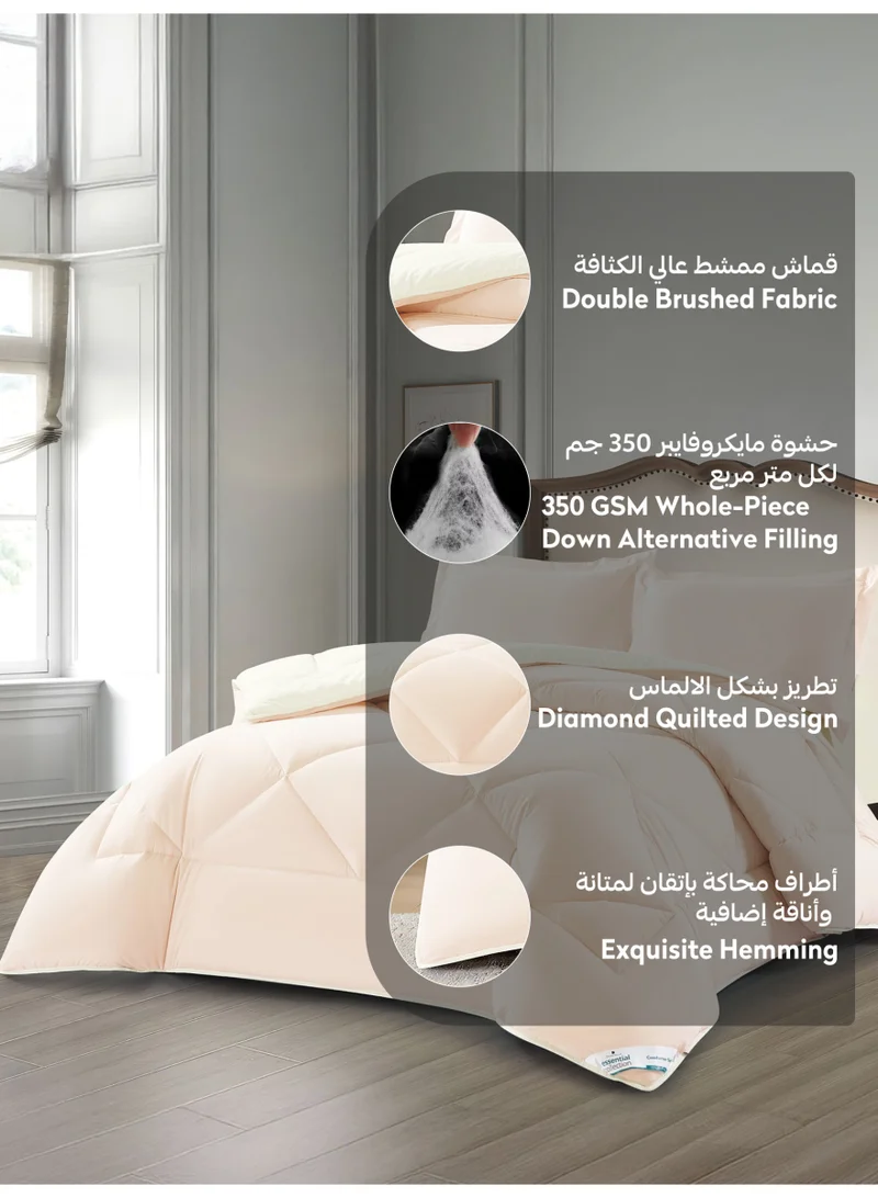 Donetella KING - 3Pcs Bedding Comforter Set, King Size 260X240 cm - 3-Pcs Solid Quilted Bed Set, Microfiber Fabric - 1 Comforter And 2 Pillow Shams  | Best Price UAE