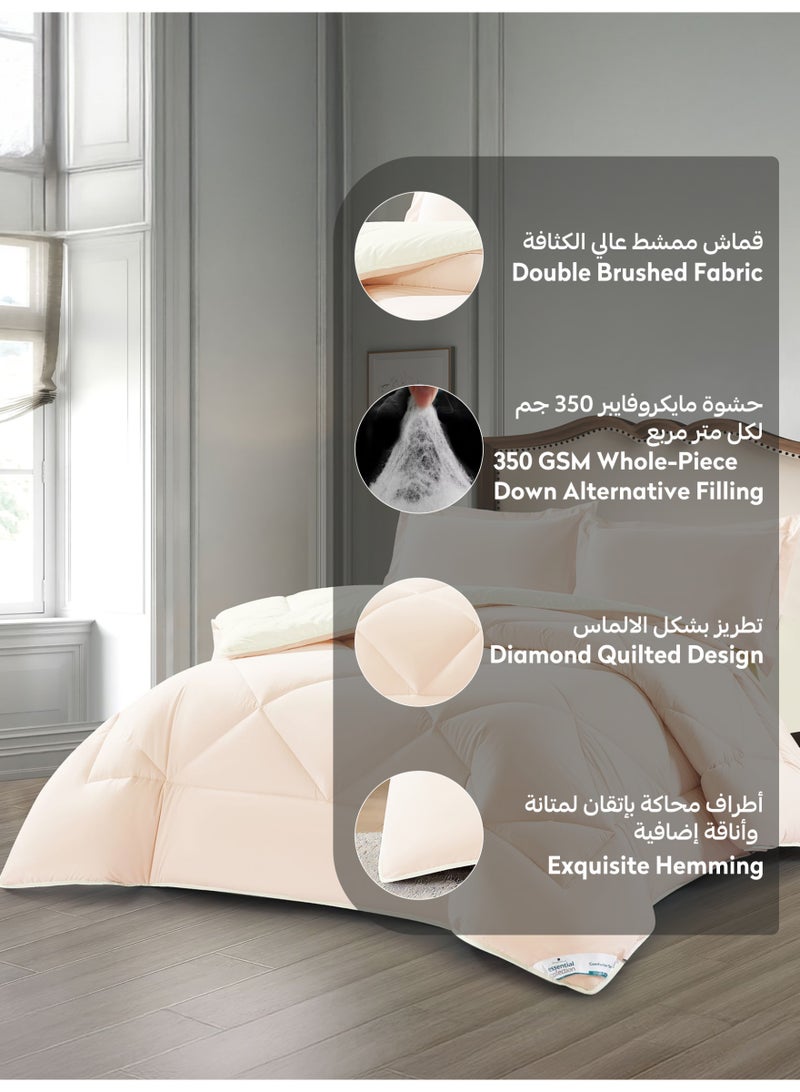دوناتيلا طقم مفرش روزا سادة 3 قطع مقاس 260 × 240 سم بحشوة ثابتة عاجي - Image 4