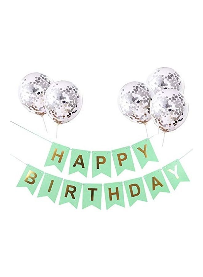 NIBEMINENT Balloons With Pre Filled Confetti And Happy Birthday Banner Combo