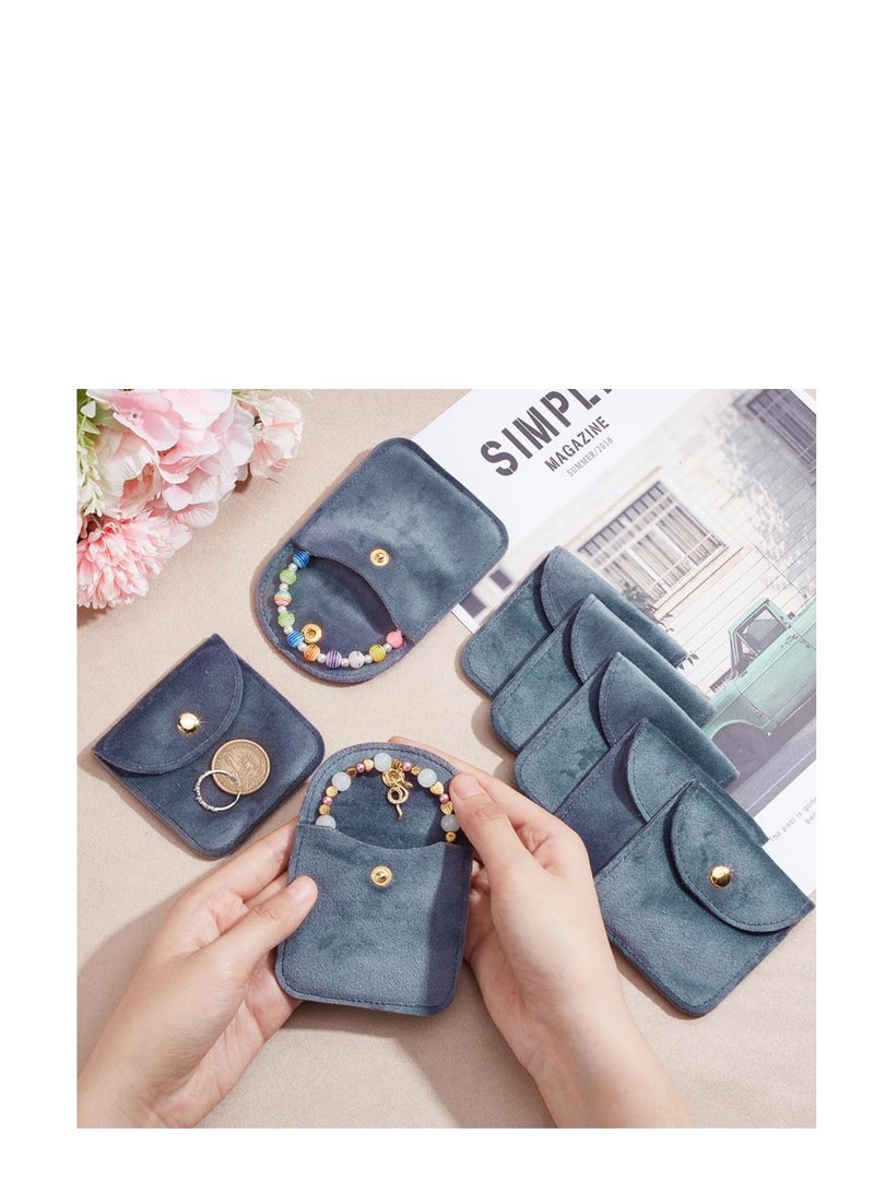 20 Gray Velvet Jewelry Pouches with Snap Button for Storage and Gift Giving, Perfect for Weddings, Parties, and Special Occasions  - Image 3